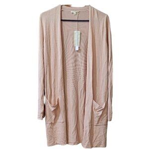 Mystree Pale Pink Cardigan Sweater NWT Small Italian Knit Button Front Style